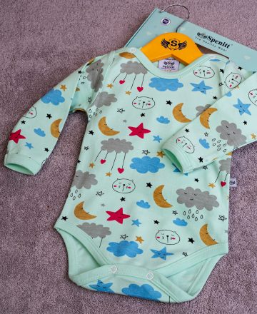green printed bodysuit for baby boy and girls