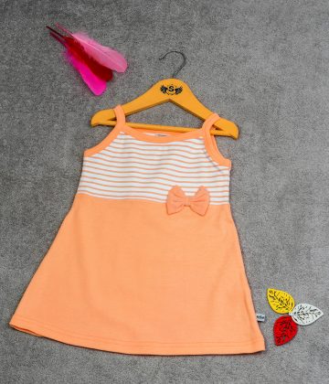 Peach singlet dress for baby