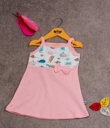 pink single dress for baby girls
