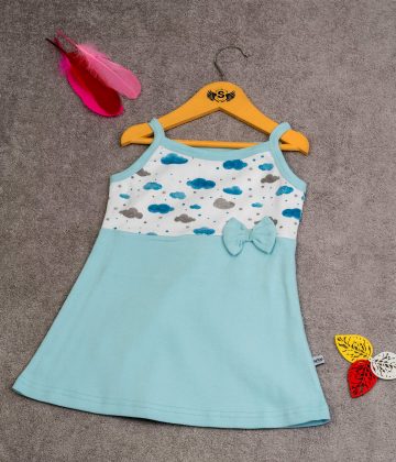 Skyblue singlet dress for baby
